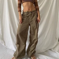 drawstring cargo pants women low waist baggy pants casual loose hippie pants korean women vintage 90s streetwear joggers pants