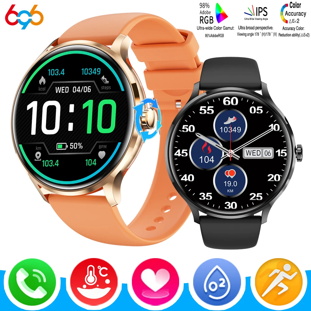 

Lovers Smart Watch Blue Tooth Call Heart Rate Blood Pressure Body Temperature Monitoring Waterproof Sports Smart Watch Men Women