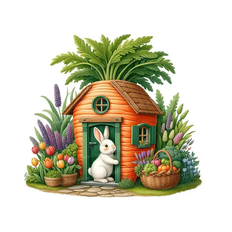 

Настенные наклейки ПВХ Cute Rabbit House S497