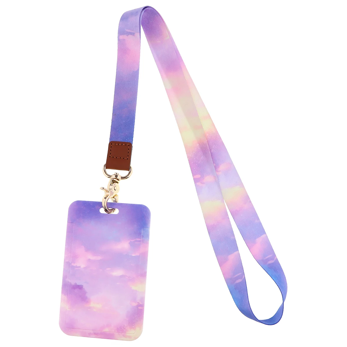 

Cloud Series Keychain Colorful Printing Lanyard Credit Card ID Holder Bag Student Women Travel Card Cover Badge Car Keychain