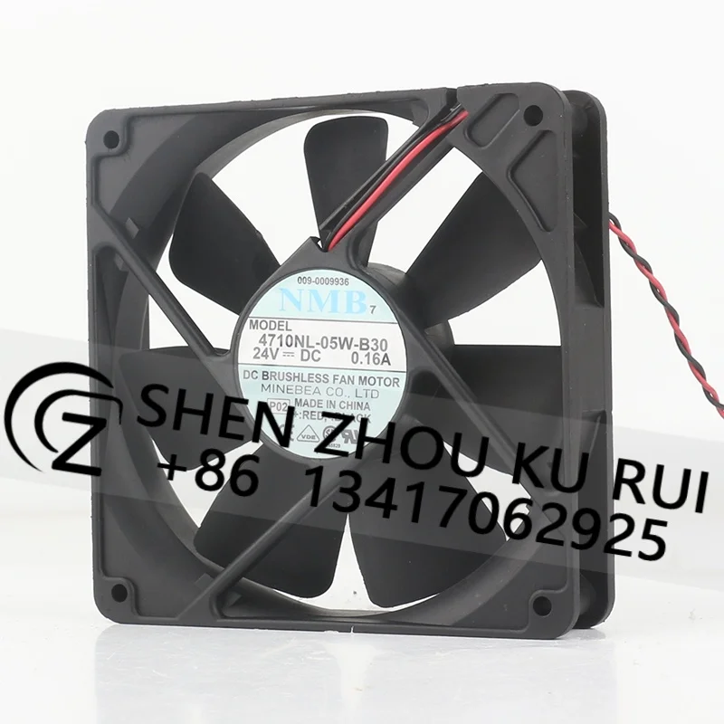 Фото Новый вентилятор охлаждения NMB 5V 12V 48V DC 24V 0.16A AC EC 12025 4710NL-05W-B30, 120X120X25ММ, 12СМ, с двойным шарикоподшипником, для преобразователей частоты №2