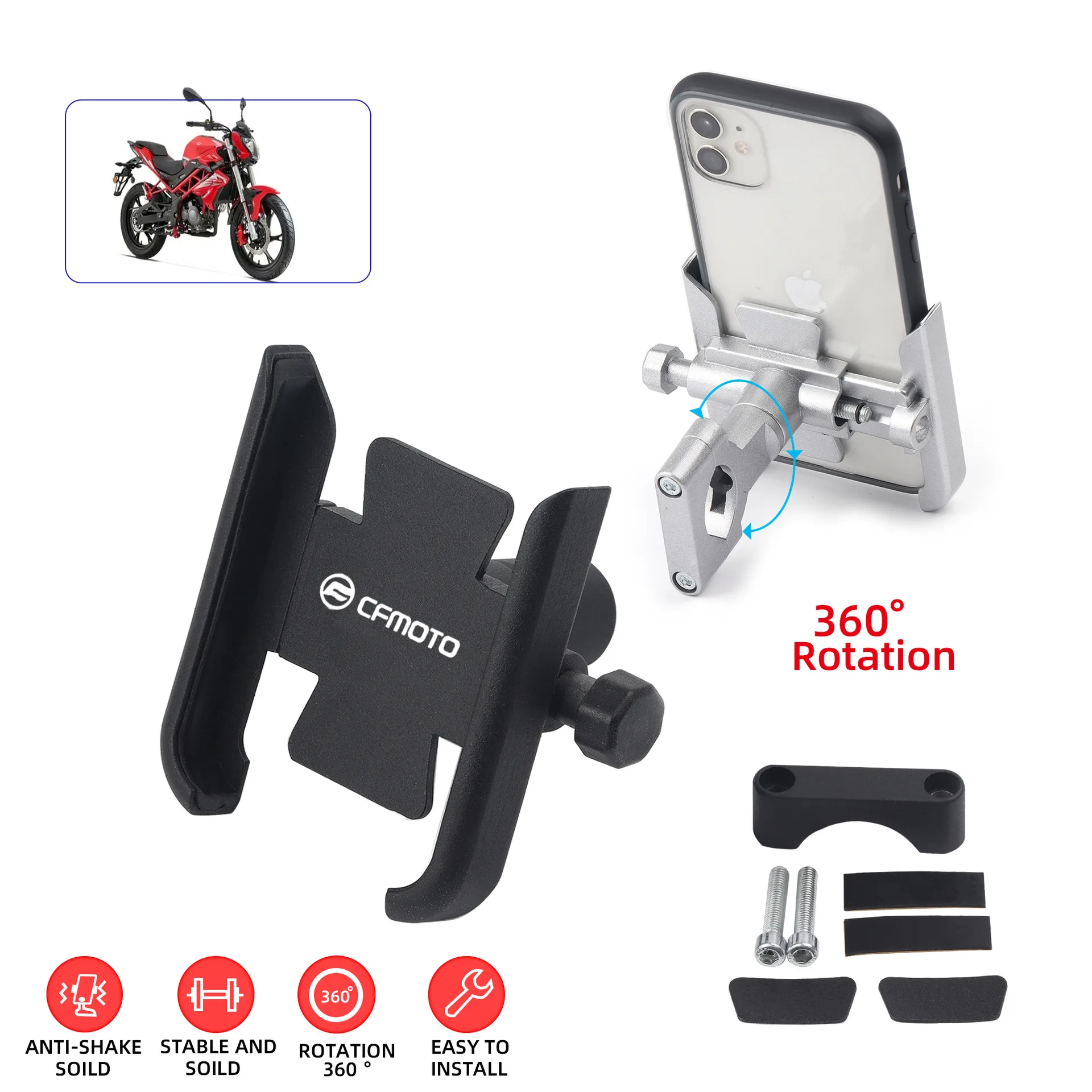 

Для мотоциклетного руля CFMOTO 150NK 250NK 400NK 650NK NK 150 250 400 650, зеркальная фотомагнитная подставка, кронштейн, аксессуары CNC