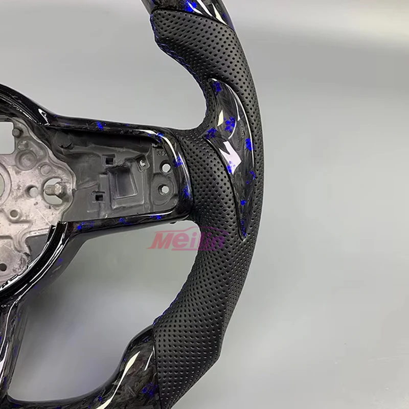 Фото Подходит для Volkswagen Golf 7.5 MK7, Volkswagen Polo GTS GTI, Scirocco R, CC, R-Line: Автомобильный руль из кованого карбона, фиолетовый. №4