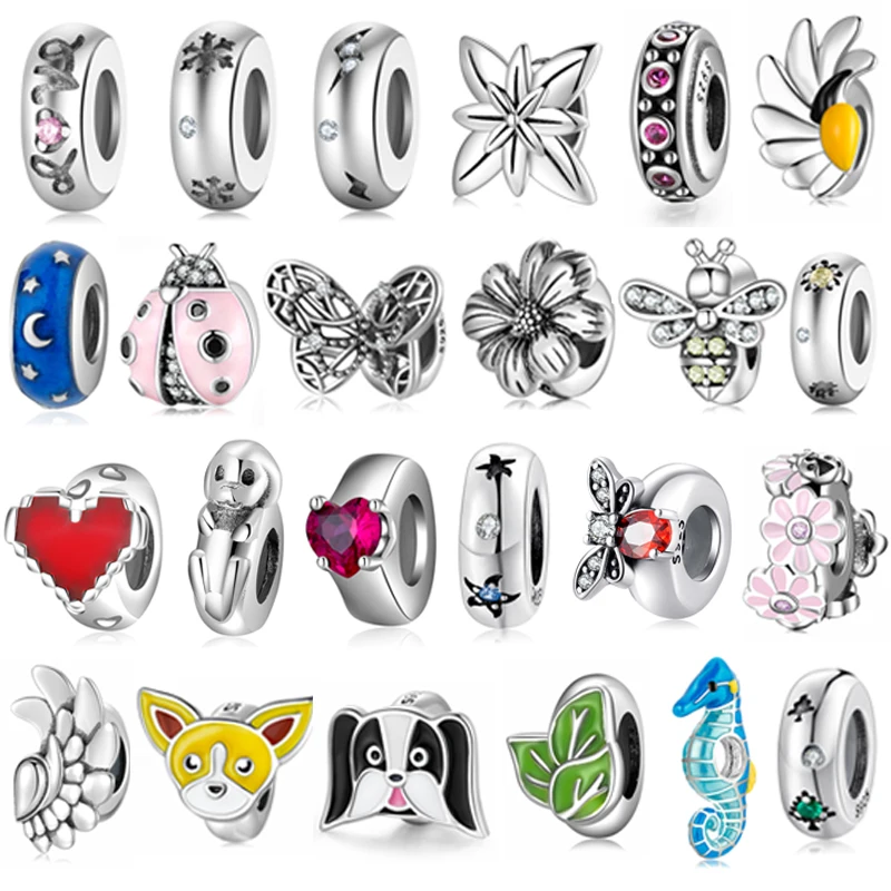 

Authentic 925 Sterling Silver Butterfly Moon Ladybug Exquisite CZ Stopper Beads for Jewelry Making Fit Original Charms Bracelets
