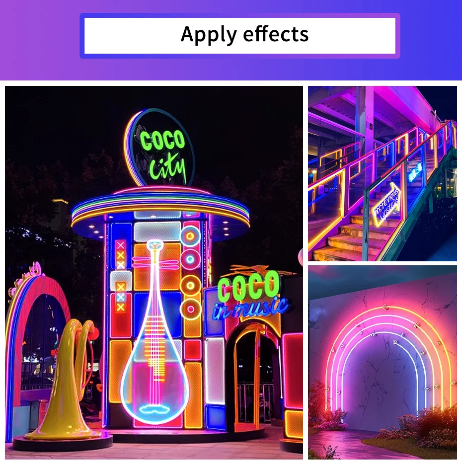 Светодиодная лента Tuya WiFi AC 220V RF APP Дистанционное управление RGB Неоновый свет с