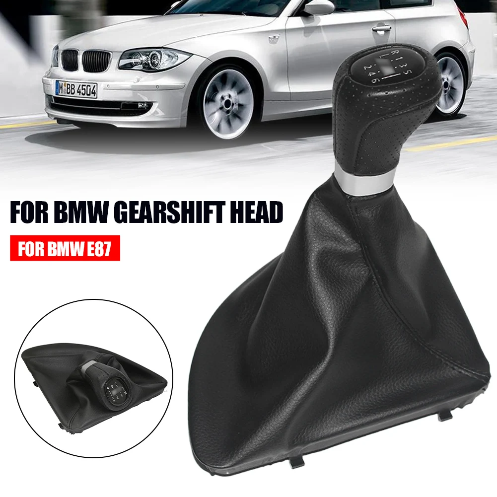 

For BMW 1 E81 E82 E87 E88 Gear Shift Knob Manual Transmission Shift Stick Knob with M Symbol 5 6 Speed Leather Dustproof Collar