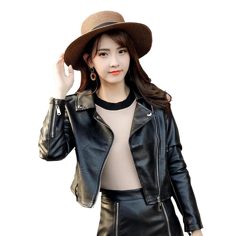 Autumn  Winter 2022, White Short Leather Coat, Women's Short PU Leather Jacket, Motorcycle Clothing ,motocycle  Zipper Clothes