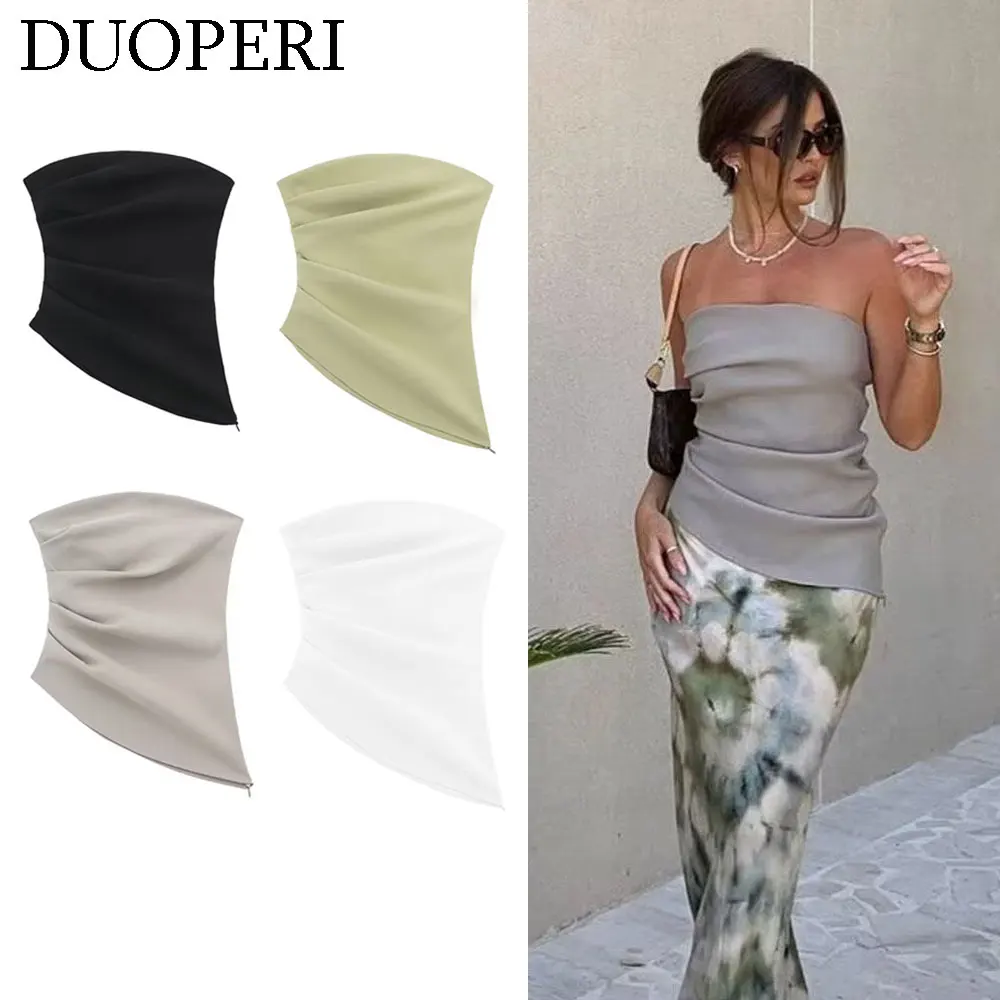 Женский модный асимметричный плиссированный корсет DUOPERI с открытыми плечами