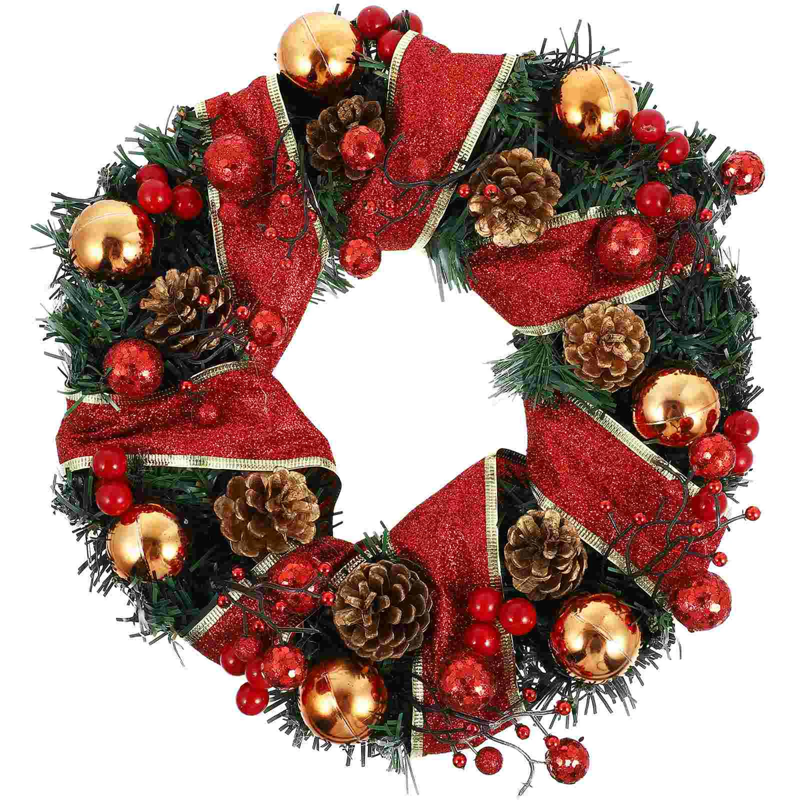 

Wreath Christmas Hanging Pendant Garland Festival Reef Flowerpine Cone Led Decorative Decoration Tree Fireplace Light