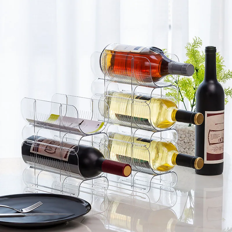 

Винная стойка, Штабелируемый Держатель для вина, кухонная стойка для хранения бутылок, стандартная стойка-держатель для пивных и винных бут...