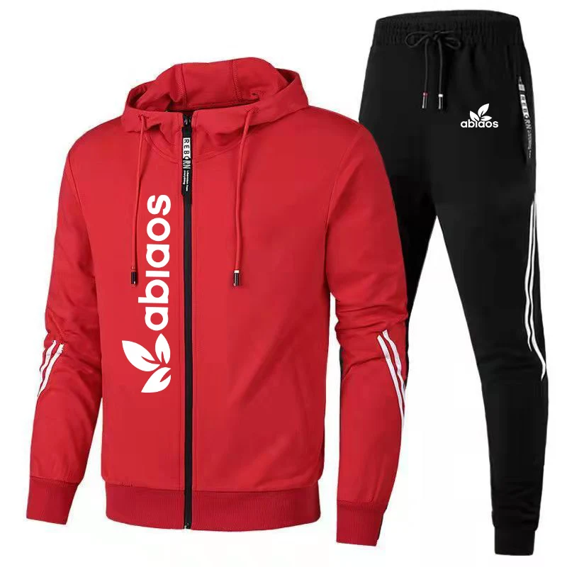 Men's Hoodie Jacket Tracksuit Warm Zipper Jackets + Sweatpants Sportswear Two Piece Set Jogging Casual Coats Suits Male Clothing