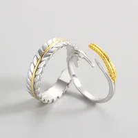 flyleaf gold wheat real 925 sterling silver rings for women fine jewelry open ring high quality couple gift lovers personalized