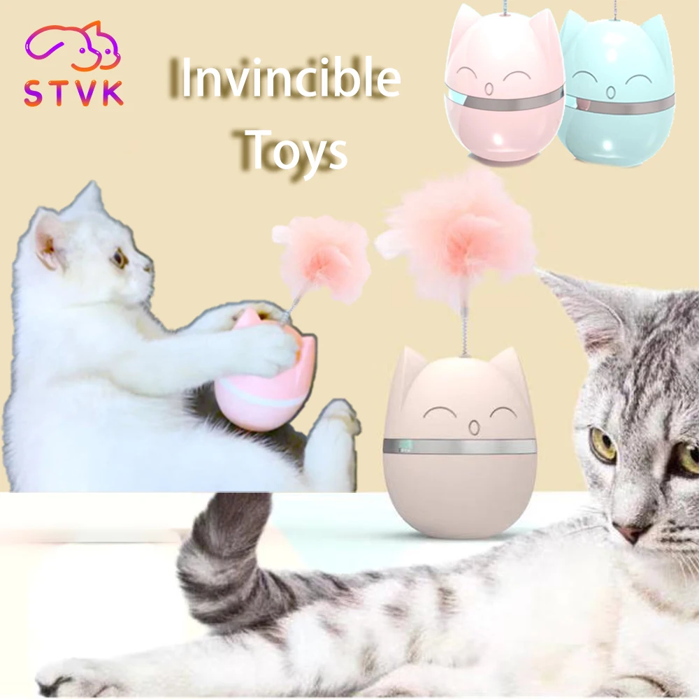 

Палочка для кошек STVK, сменная игрушка с перьями для кошек, игрушка-неваляшка для котят, Веселая игра без палочки