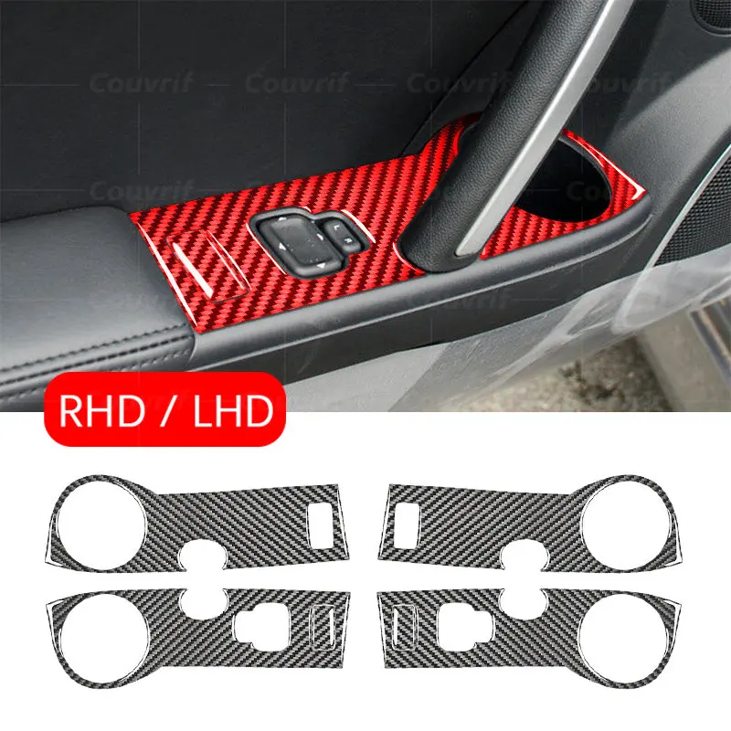 

LHD RHD Carbon Fiber Cover Inner Door Armrest Decorative Stickers For Mazda MX-5 NC MX5 Miata 2009-2015 Carbon Cover Accessories