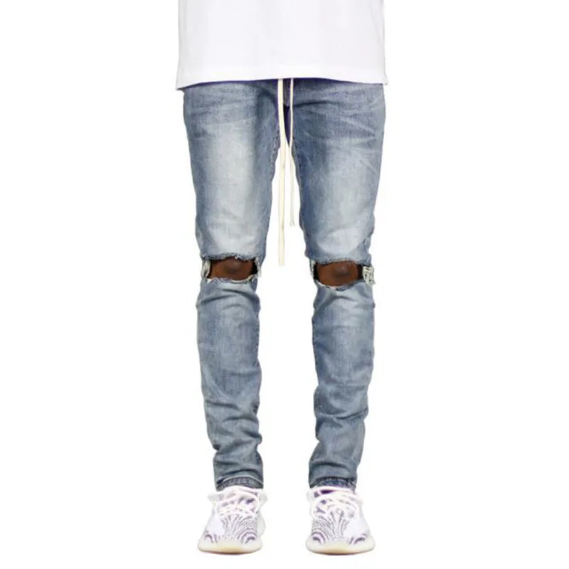 

New Fashion Mens Ripped Hole Jeans Casual Slim Skinny Jeans Men Trousers Autumn Male Street Hip hop Denim Pants
