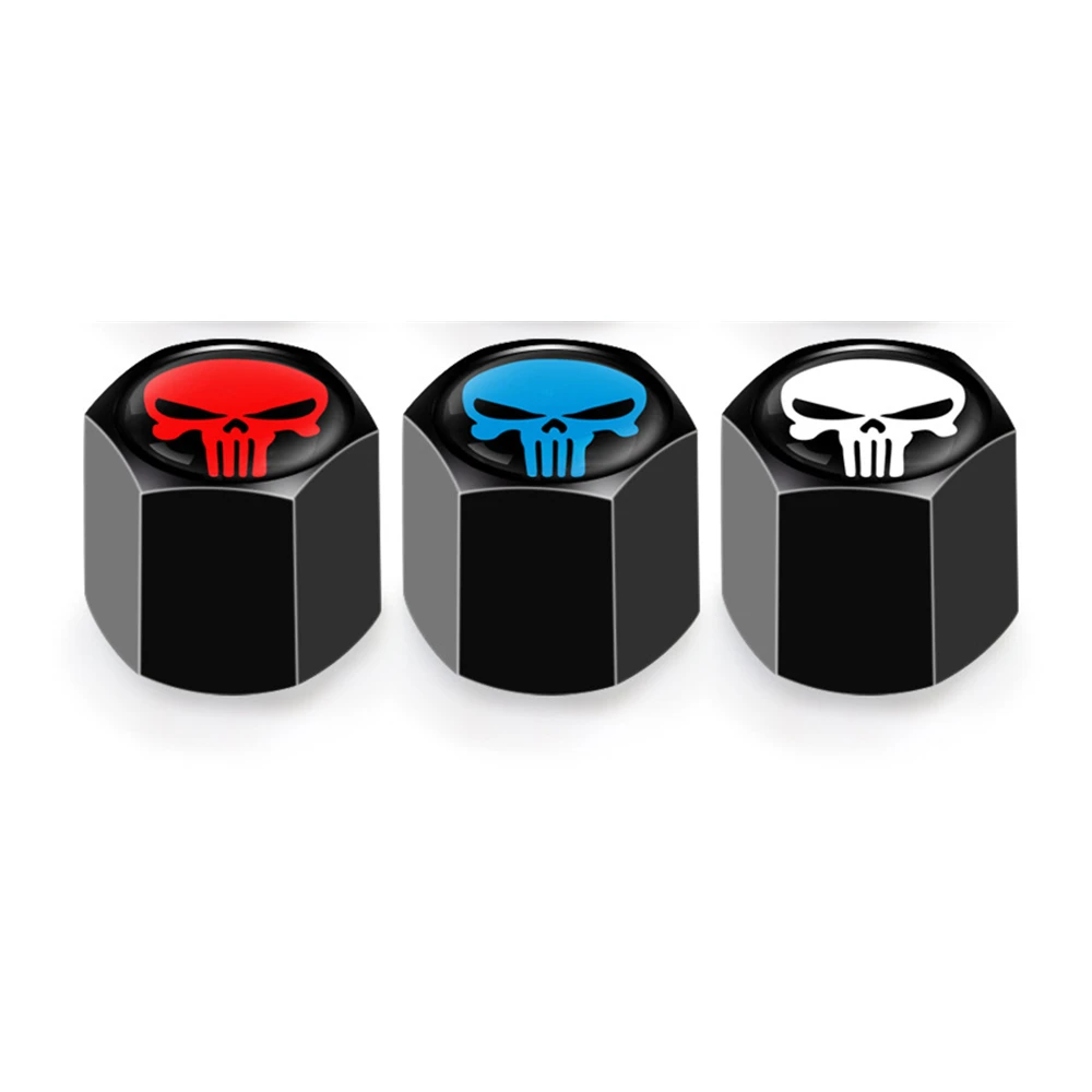 

4Pcs/Set Stainless steel Skull Head Car Tire Valve Caps Wheel Tires Tire Stem Air Cap Airtight Covers Car Styling Universal