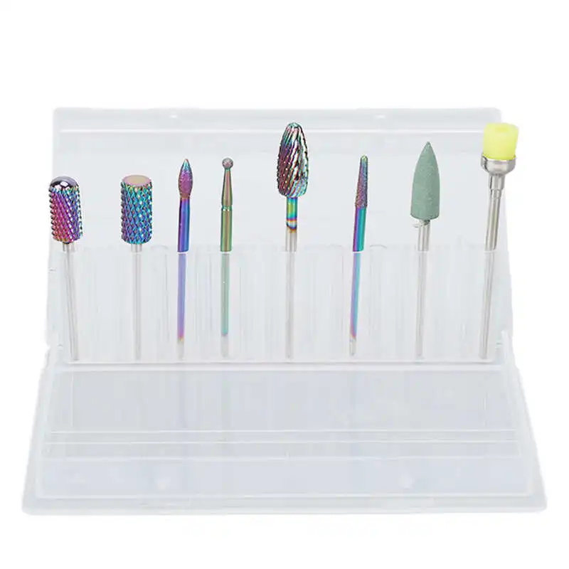 

8pcs Nail Drill Bit Skin-friendly Tungsten Carbide Nail Cuticle Cleaner Tool for Nail Drill Machine Manicure Pedicure Polishing