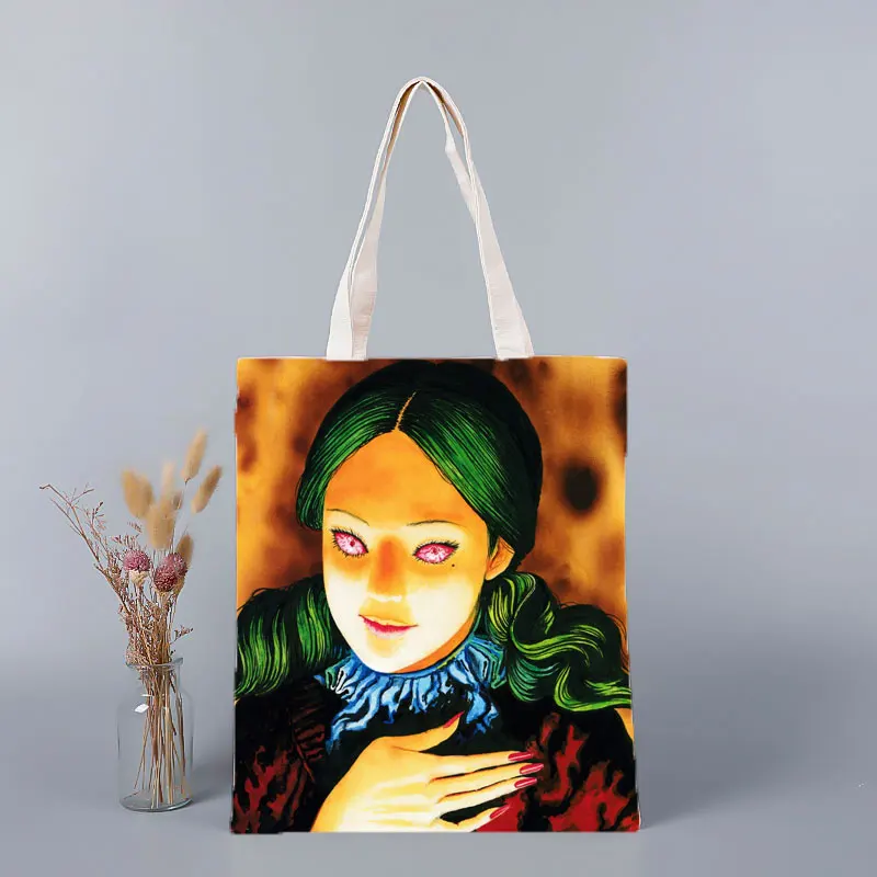 

Японская Женская хлопчатобумажная сумка через плечо, Женская эко-сумка, Холщовая Сумка-тоут для покупок, многоразовые сумки для продуктов и...