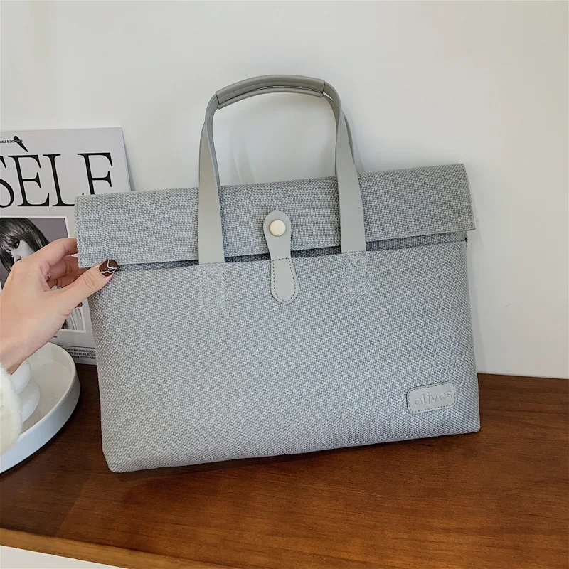 Canvas bag Women Computer package Men Office travel Briefcase Laptop Simple Designer Handbag Business Portfolio sac document