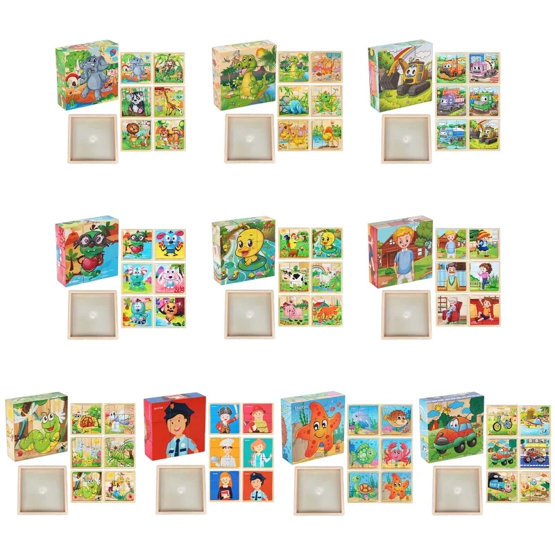 

6-Sided Wooden Tangram 3D Puzzle Educational Toy for Children’s Early Learning