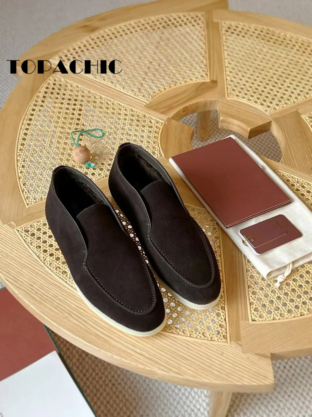 10.26 TOPACHIC-Мужская обувь из воловьей кожи с подкладкой шерсти и плюша сохраняющая