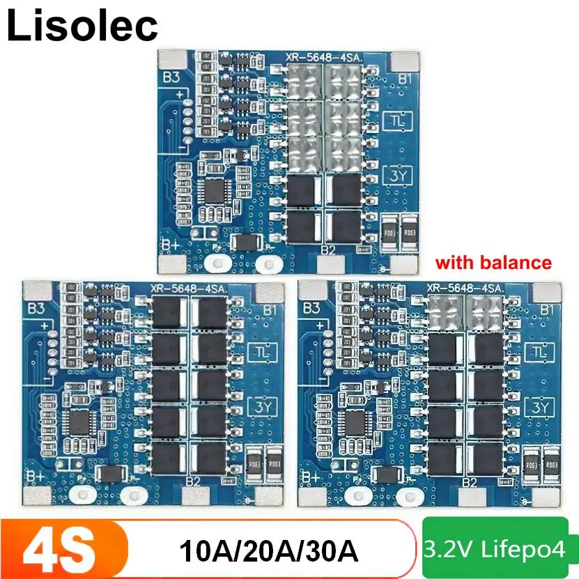 Lifepo4 BMS 4S 10A 20A 30A балансировочная Защитная плата 12В 18650 32650 32700 литий-железо-фосфатные аккумуляторные разрядные пластины