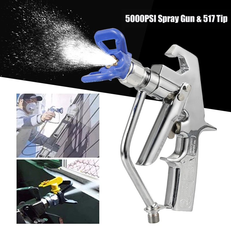 

5000PSI High Pressure Airless Paint Spray Gun Sprayer With 517 Spray Tip Nozzle Guard Spraying Machine Power Tool Accessories