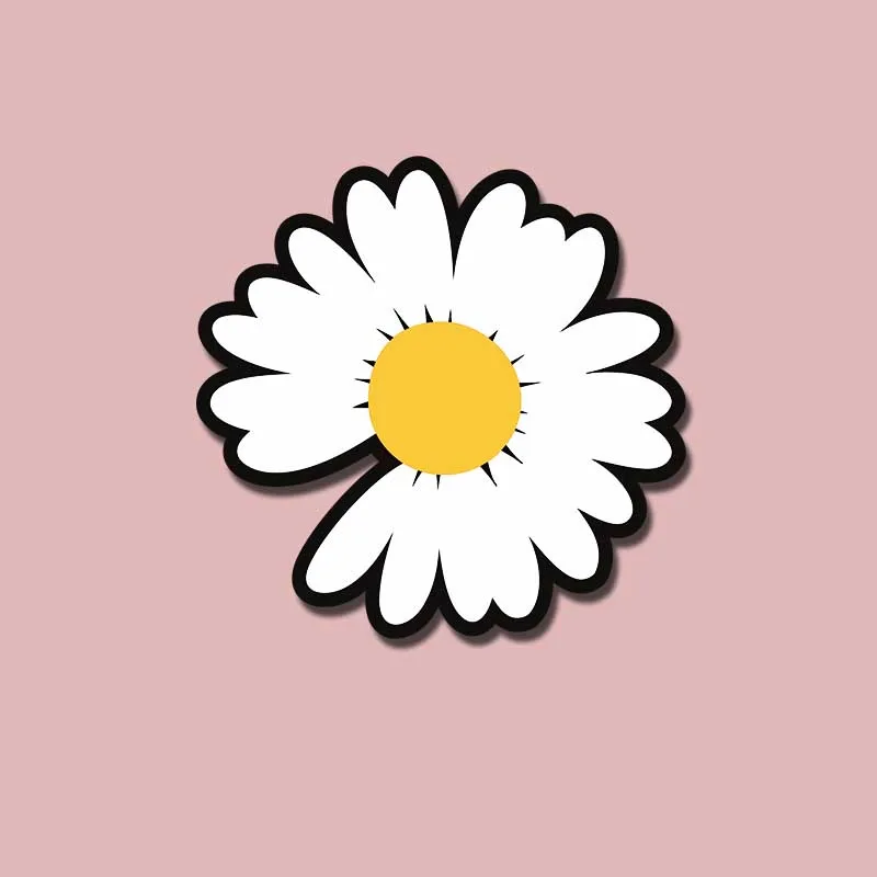 

2x Daisy Flower Car Stickers Auto Body Window Tail Graphic Decal 5cm