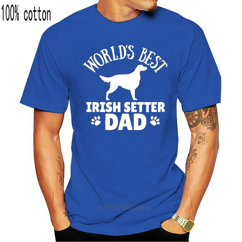 

Man Clothing Create Cotton Plus Size 3xl Irish Setter Dog Owner Cool Dog Dad Gift Idea Male Summer Style Outfit HipHop Top men's