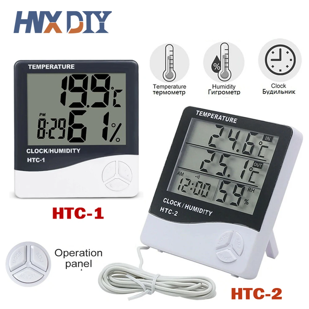 

Электронный цифровой измеритель температуры и влажности, с ЖК-дисплеем