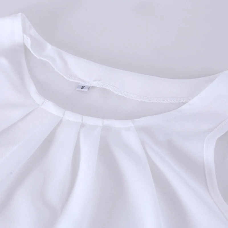 Женская шифоновая футболка без рукавов с круглым вырезом