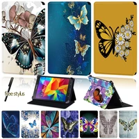 universal tablet case for samsung galaxy tab 4tab 3tab 2tab 10 1tab 10 1 lte butterfly pattern pu leather flip stand cover