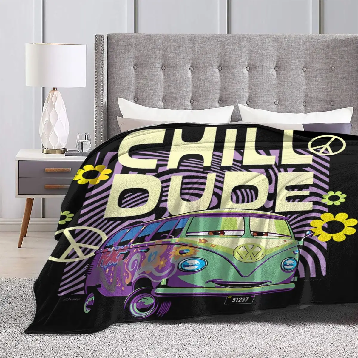 Супер мягкие одеяла для путешествий и офиса McQueen Cars Filmore Chill Dude фланелевое