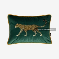 cushion case vintage chinoiserie chinese characters man and dog lumbar pillow covers luxury coussin 30x50cm