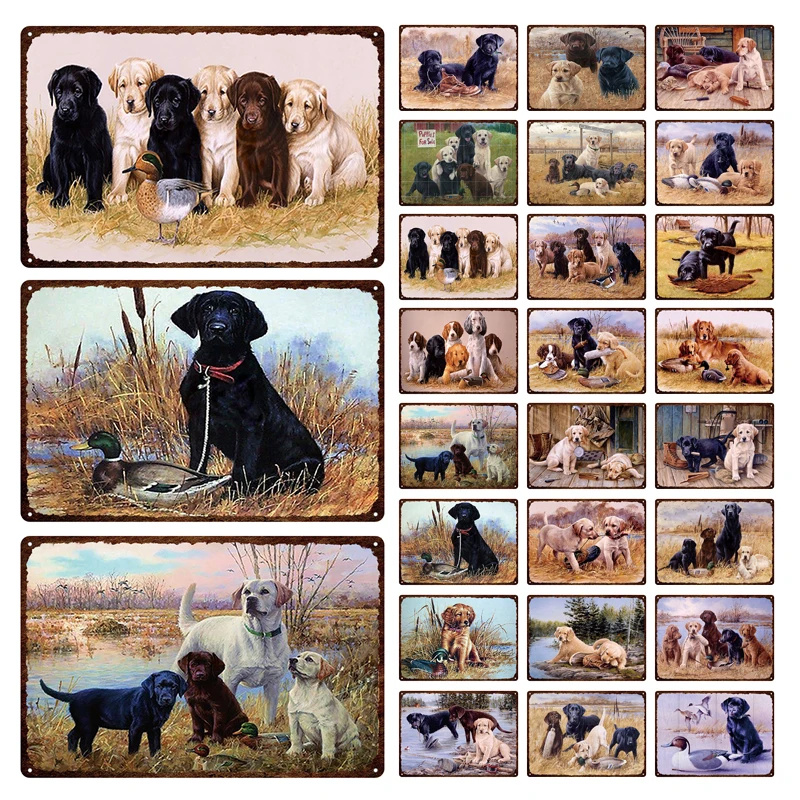 

Dogs Is Playing Decorative Plaque Harmony Animals Metal Tin Sign Family Kennel Retro Door Wall Decoration Iron Painting 20x30cm