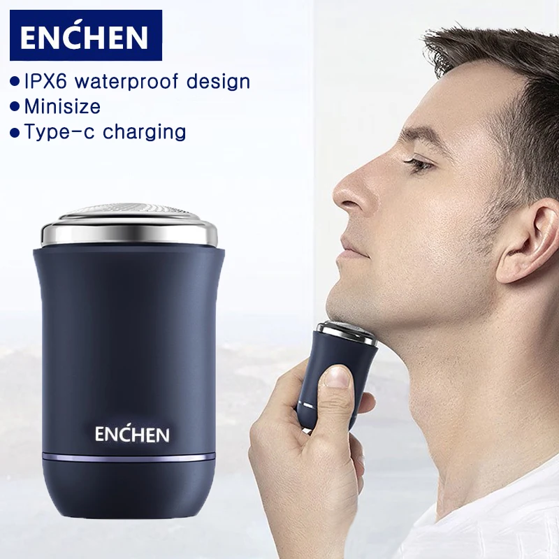 ENCHEN New Traveller Mini Shaver Electric Razor For Men Type-C Rechargeable Shaving Beard Intelligent Control Shavers Washable