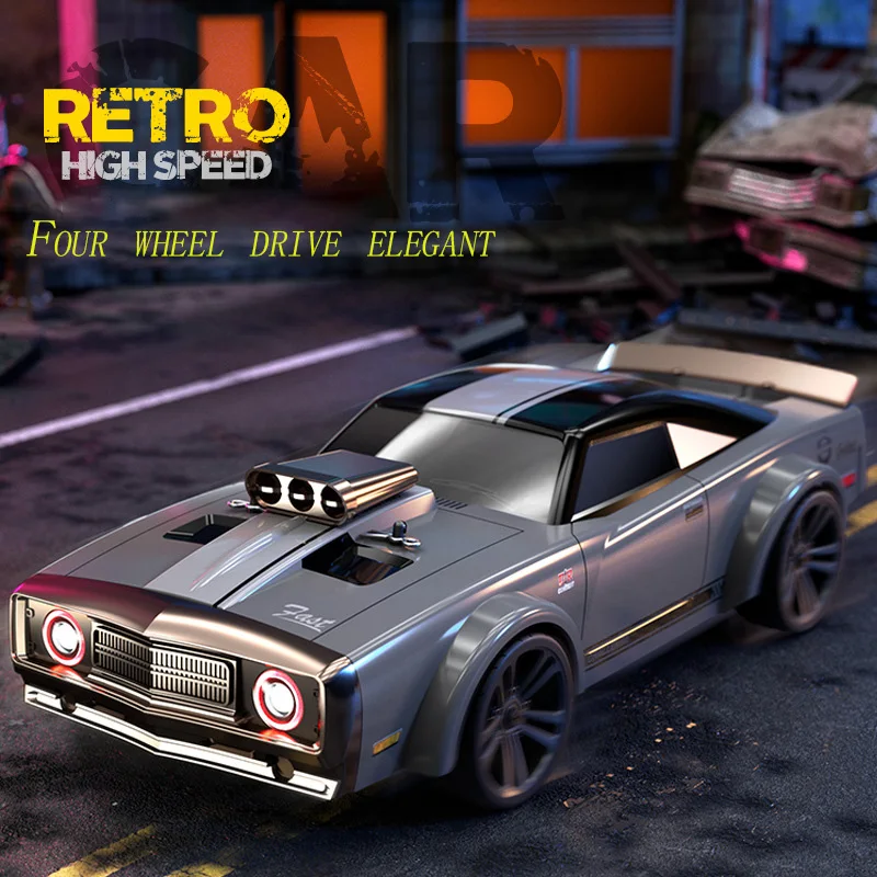 

Винтажный высокоскоростной автомобиль с дистанционным управлением, гоночная модель с радиоуправлением для дрифта, 2,4 г, игрушка для взрослых с подсветкой