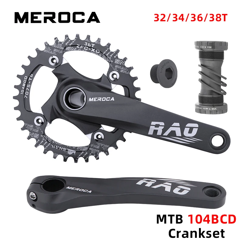 

MEROCA mountain bike chainring 104BCD positive and negative tooth disc/elliptical disc sprocket 32/34/36/38T bicycle crank