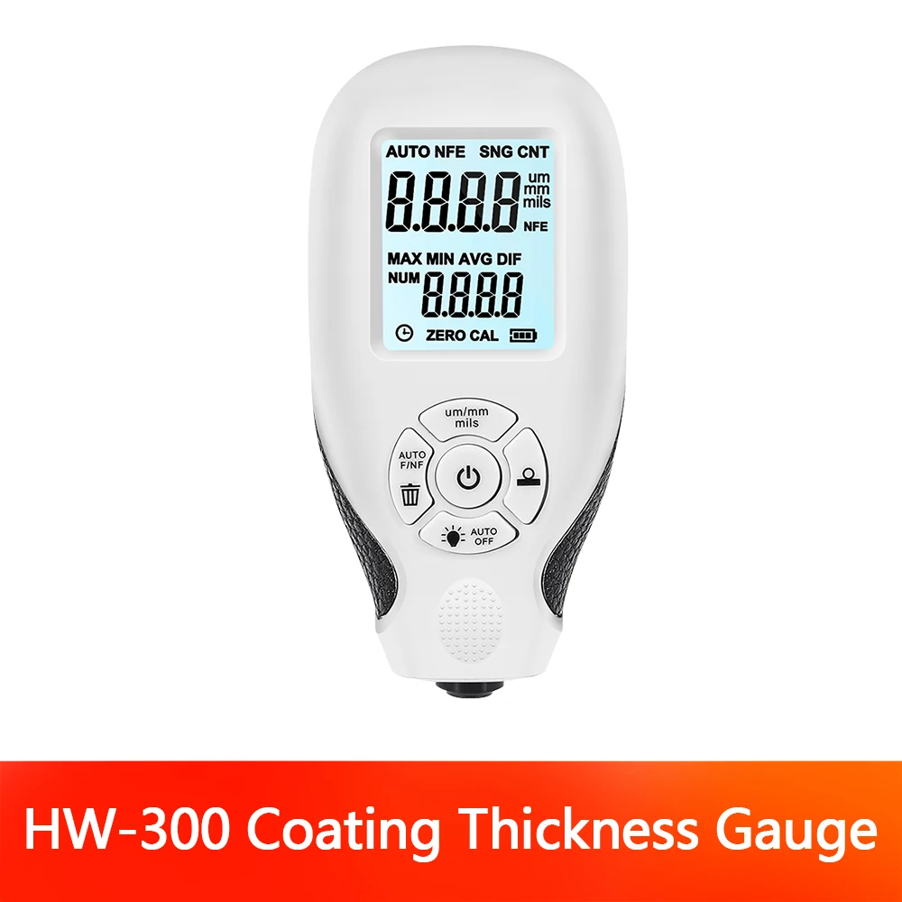 

Digital Coating Thickness Gauge Calibration Function Thickness Meter For Car Automotive With Backlight LCD Display 0.01mm 1mil