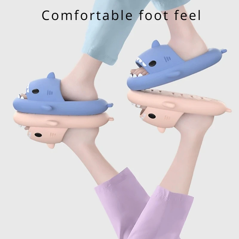 Летние мужские шлепанцы с изображением акулы