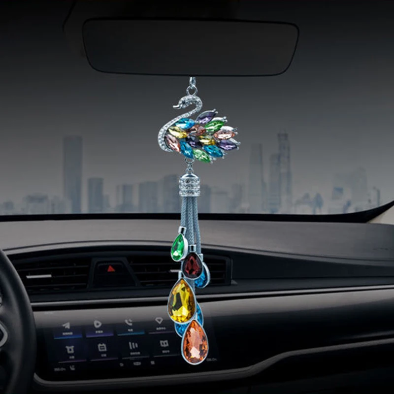 

Роскошные хрустальные подвесные украшения в виде лебедя для автомобиля, роскошное украшение для зеркала заднего вида, подвеска для девушек...