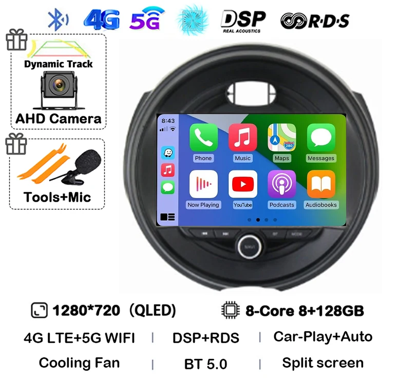

Автомобильный радиоприемник Android 15 Auto Carplay для BMW MINI COOPER F54 F55 F56 F60 2014-2019 Мультимедийный плеер GPS Стерео 360 Камера WIFI + 4G