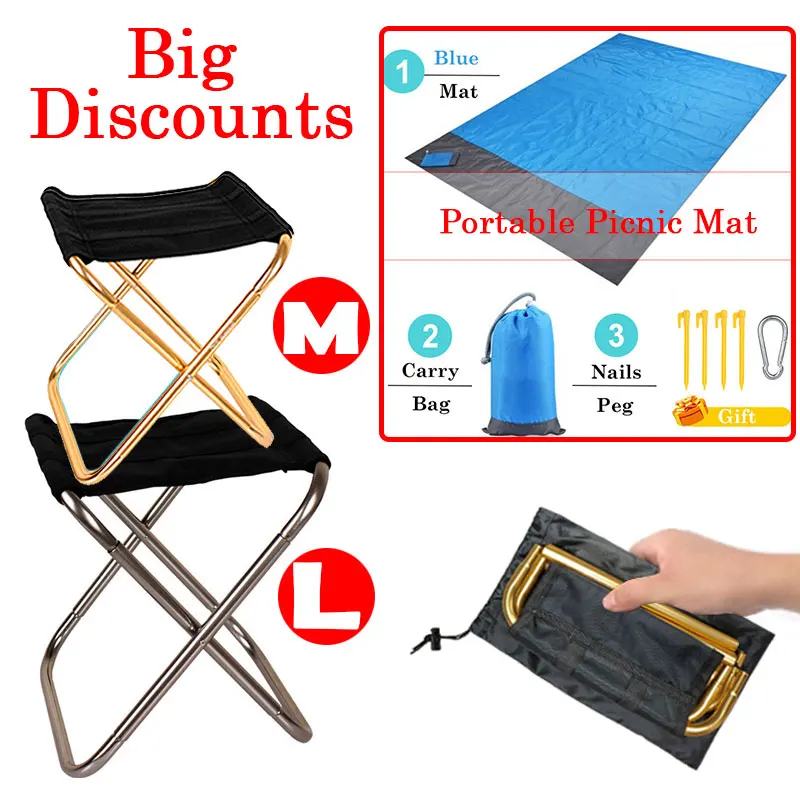Портативный Сверхлегкий складной стул алюминиевый для пикника и кемпинга