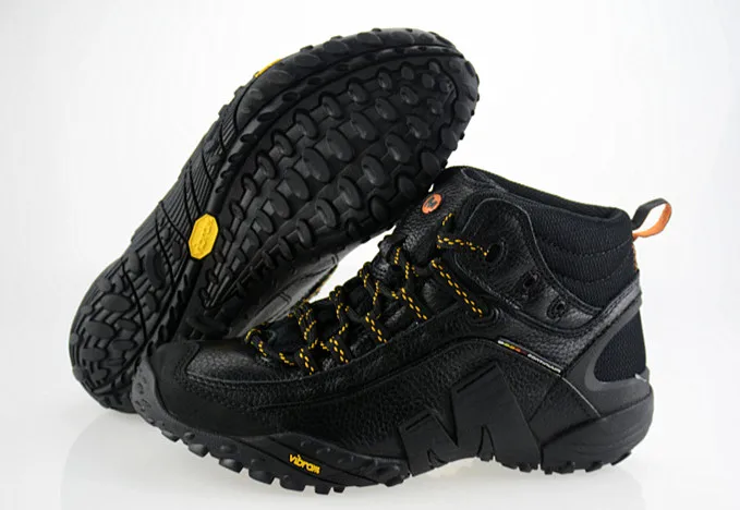 Men`s genuine leather anti-slip breathable climbing hiking boots mens off-road Shockproof camping trekking boots