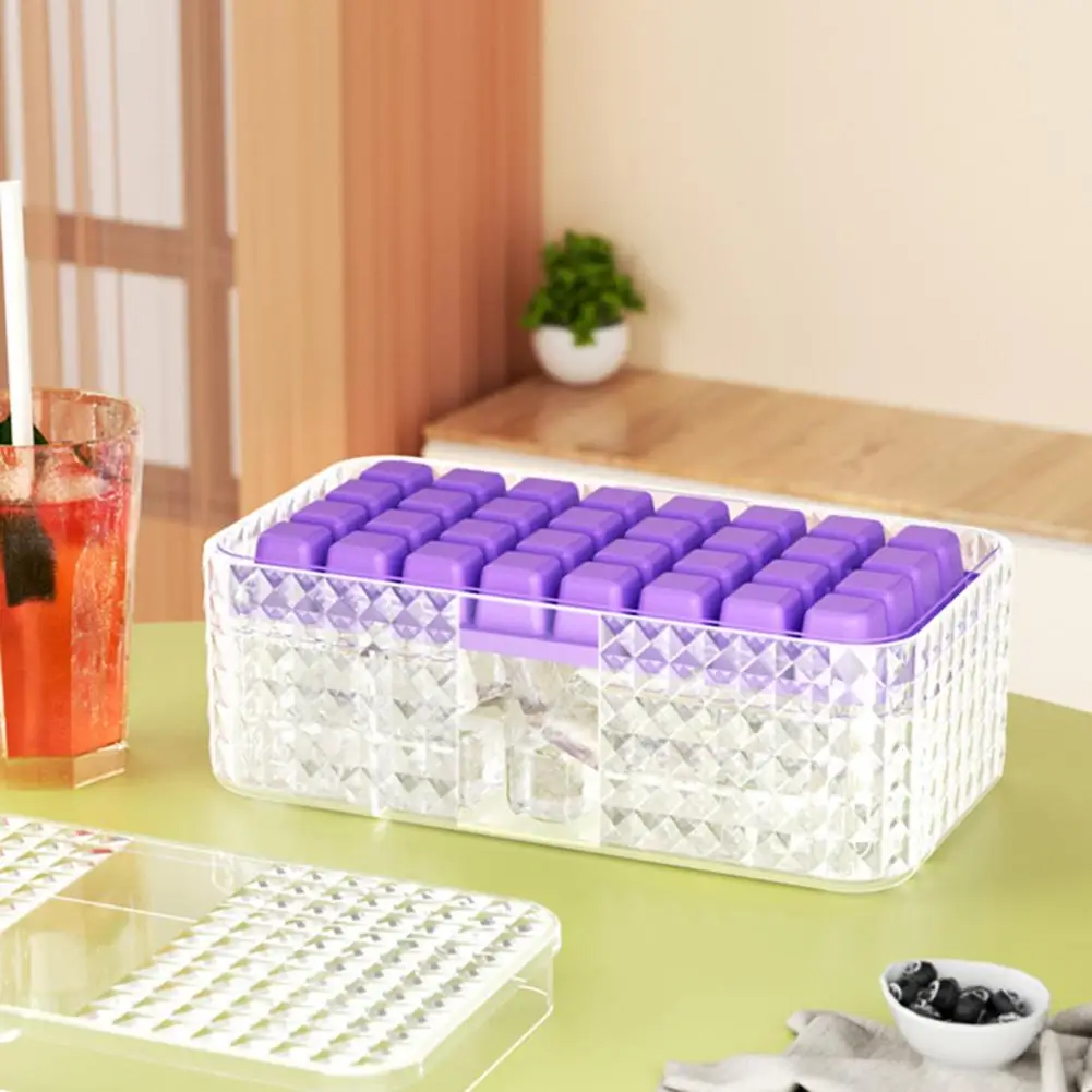 

Useful Ice Cube Mold Easily Demold BPA-free 32 Grids Non-deformable Ice Cube Maker Dustproof Lid Ice Tray Mold Bar Accessories