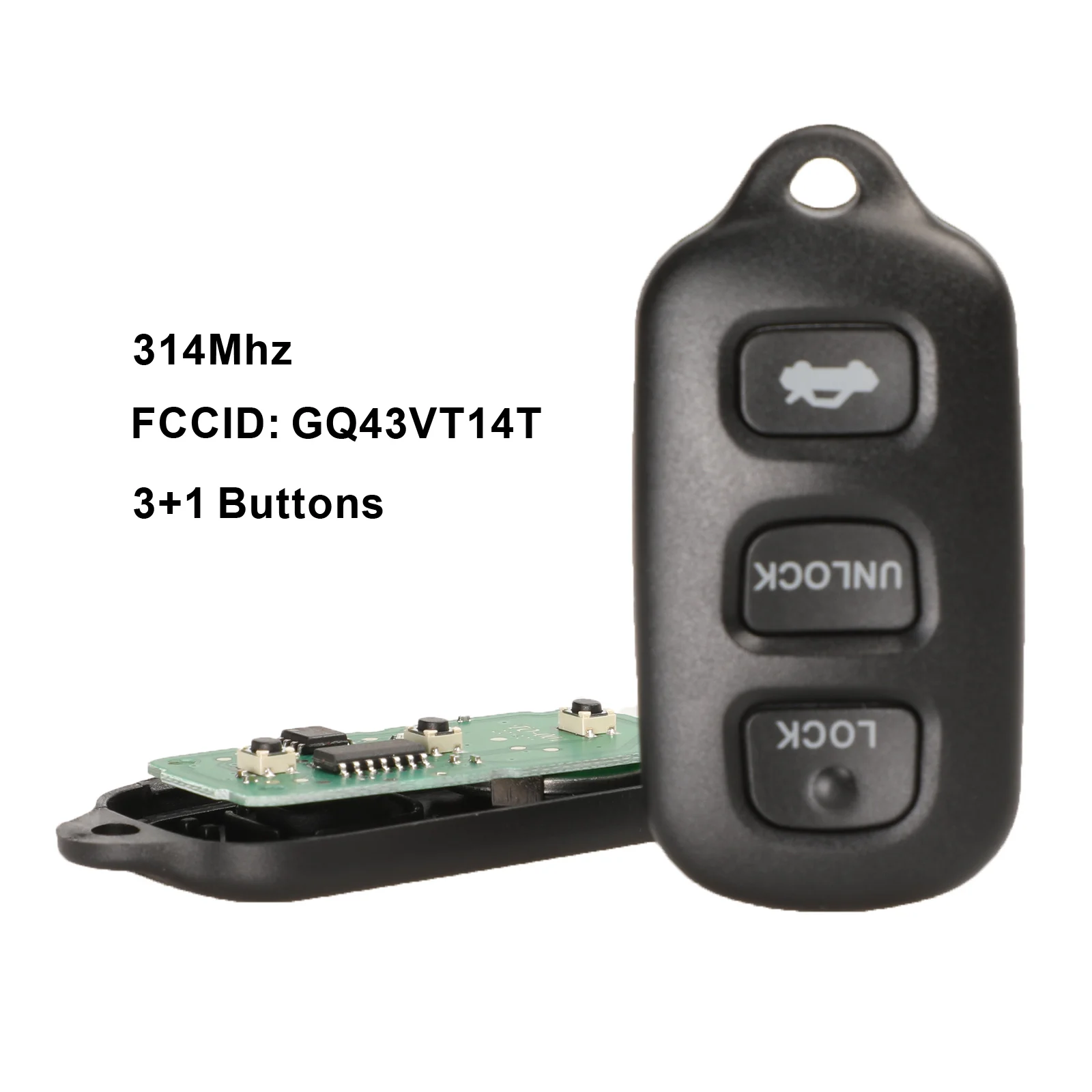 

Дистанционный ключ-брелок от машины 2/3 + 1 кнопка для Toyota HYQ12BBX Highlander GQ43VT14T Camry Solara Corolla Sienna 2002 -2007 315 МГц