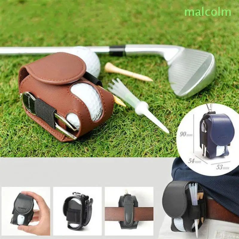 

Mini Golf Ball Container Mini Pocket Leather Golf Ball Storage Pouch Portable Golf Waist Holder Bag Divot Waist Storage Golf Bag