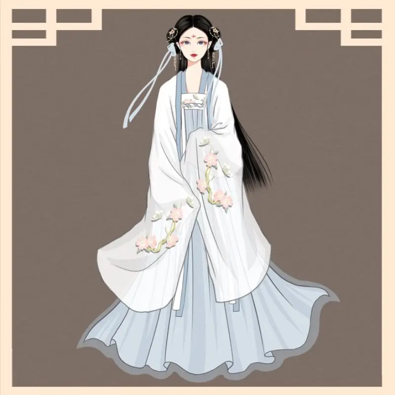

Hanfu Schoolgirls' Chest-length Skirt Suit Embroidered Super Fairy Two-piece