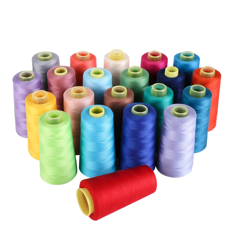 

100% Spun Polyester Sewing Thread 3000 Yards 40s/2 High Speed Sewing Machine Overlocking Hand Stitching Threads TH00004