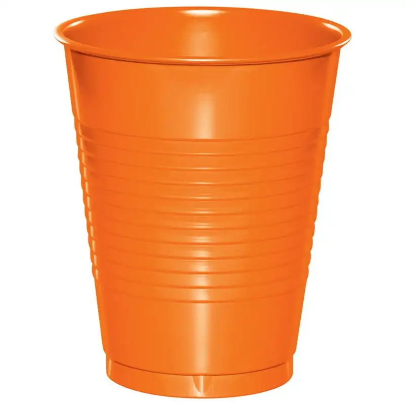 

Orange 16 oz Plastic Cups 60 Count for 60 Guests
